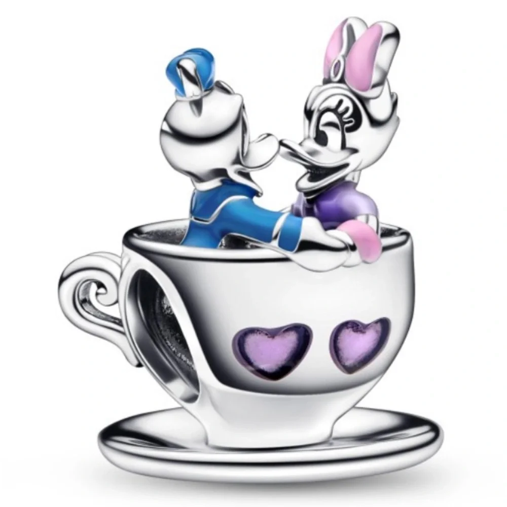 NWT PANDORA x Disney Donald and Daisy Teacup Charm